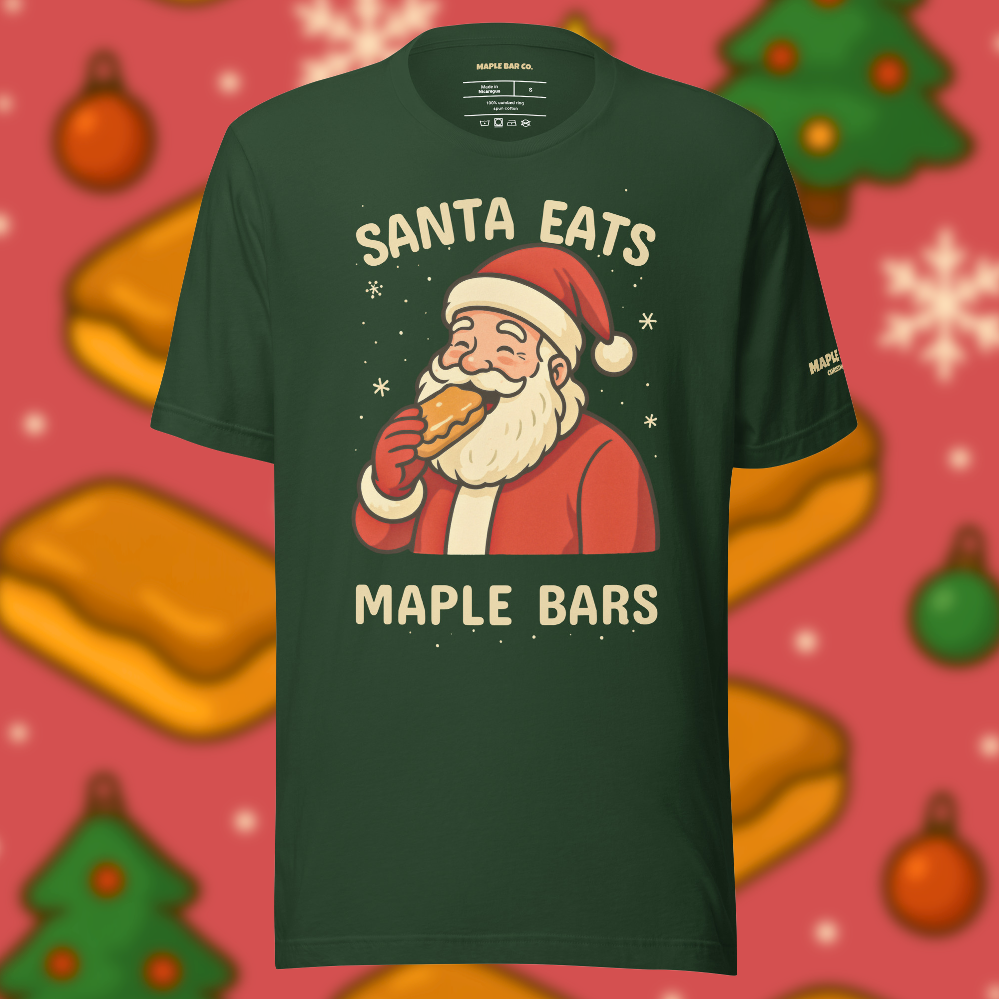 Santa Eats Maple - Unisex T-shirt CHRISTMAS DROP – Maple Bar Co
